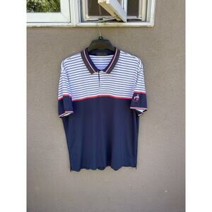 G/Fore Performance Polo Shirt Golf Size XL White and Blue Striped